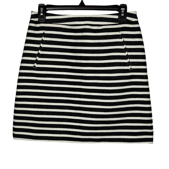 Halogen Mini Micro Skirt Black and White Striped Nautical Size 4 - Picture 2 of 11